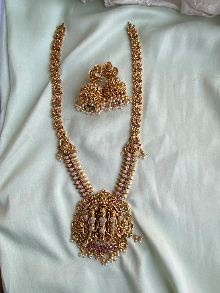 Nagasi Antique Long Haram with Jhumkas